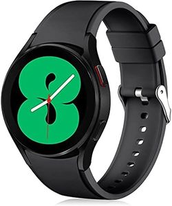 Lerobo No Gap Band Compatible with Samsung Galaxy Watch 7 6 5 Band 40mm 44mm/Galaxy Watch 4 Classic Bands 46mm 42mm/Watch 5 Pro Band 45mm,20mm Sport Strap Wristband for Men Women Black