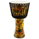 World Rhythm 11 Inch Rope Tuned Djembe Drum – Orange African Synthetic Hand Drum