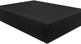 NTBAY 100% Brushed Microfiber Double Fitted Sheet, 1800 Super Soft and Cozy, Wrinkle, Fade, Stain Resistant 12" / 30cm Deep Pocket Fitted Bed Sheet, Black