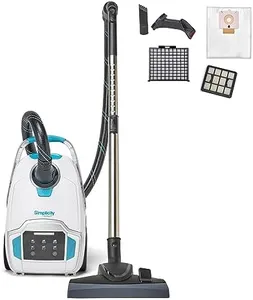 Simplicity Vacuums Scout Canister Vacuum Cleaner, Compact Rug and Wood Floor Vacuum, Household Vacuum Cleaners Feature Extendable Wand and Digital Suction Control…