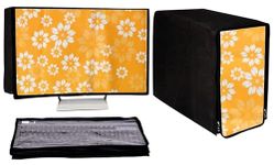 Gutsav Sales Desktop Cover Full Set 24 Inch Moniter, Keyboard, Cpu, 3 Set Cover, LCD, Yellow