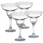 Queensway Home & Dining Clear Glass Tall Stemmed Margarita Cocktail Liquor Bourbon Bartender Glasses Set (4)