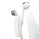 Aquasana Deluxe Shower Water Filter System with 5' Wand Premium Massaging Shower Head, White