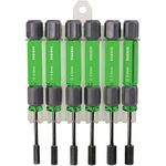 6pc metric nut driver set in small sizes (mini hex nut spinners). engineer dk-14 , Green