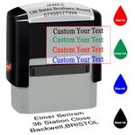 Custom Self-Inking Stamp Up to 3 Lines Personalized Text Stamp for Office, Teacher, Address & Business Customized Label Stamps Choose Font, Ink Color,for Personal & Professional Use