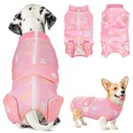 SlowTon Dog Surgery Recovery Suit, Dog Cone E-Collar Alternative After Surgery with Zipper, Professional Pet Recovery Shirt Dog, Preventing Licking Spay Suit for Female Male Dog