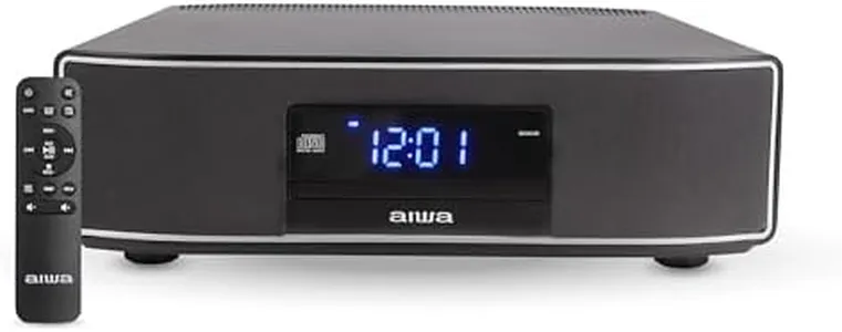 AIWA Exos Home Speaker, Premium 30W RMS Sound System with CD Player, Bluetooth Connectivity, FM Radio, Optical Digital Input, Dual 1” Tweeters + Dual 2” Bass Units, IR Remote Control