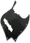 Fender Modern Pickguard, 5-String Jazz Bass, 10-Hole, Black, 3-Ply