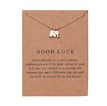 Elephant Necklace, Good Luck Friendship pendant and chain, gold tone