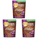 Saffola Muesli Choco Crunch with Flavour Pops, 700 gm | 15 in 1 Fruit and Nuts, Seeds, Millet & more | Cereals for breakfast rich in wholegrain, protein, fibre (Pack of 3)