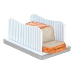 CAWIU Bread Slicer for Homemade Bread, Foldable Bread Cutter with Crumb Tray, Adjustable Width Bread Slicing Guide for Loafs, Sandwiches, Bagels, and Cakes