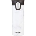 Contigo Double Wall Vacuum Insulated Stainless Steel Life Flask BPA-Free Thermos Travel Water Bottle Sipper- Hot and Cold 12 Hours (450 Ml , White Marble)