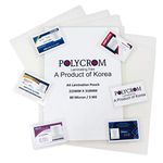 Polycrom Korean (A4 Size) Lamination Pouch Clear Glossy Thermal Transparent Waterproof 100 Sheets (Home&Office) 80 Microns