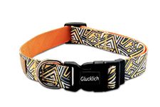 Glucklich Polyester Printed Adjustable Dog Collar with Quick Release Buckle & Metal D-Ring - Durable Pet Collar Dogs-Girl Boy Puppy Walking Running Training Collar Pack of 1 (S, New Cadillac)