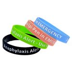 4 Pack Anaphylaxis Alert Bracelet Use Epi-Pen in Emergency Silicone Medical Alert Awareness Identification Wristbands for Man Women (Anaphylaxis Alert)