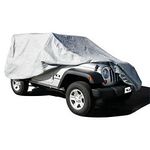 Rampage 4-Layer Breathable Full Car Cover with Lock, Cable & Storage Bag | Grey | 1204 | Fits 2007 - 2018 Jeep Wrangler JK Unlimited 4-Door