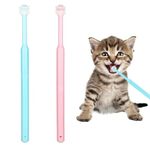 2 Pack Small Dog & Cat Toothbrush,360 Degree Soft Silicone Pet Toothbrush Cat Dental Care Dog Oral Hygiene Deep Clean Pet Teeth Cleaning Kit (Small Size)