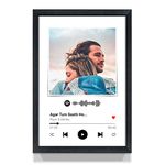 WhatsYourPrint Customized Photo and Song Printed Spotify Plaque, Personalised Music Frame with Scannable Code, with your Photo (13x19 Inches) , Synthetic Wood , Wall Mount ,Black