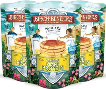 Birch Benders Plant Protein Pancake & Waffle Mix, Vegan, 9 g Plant-Based Protein, Whole Grains, Just Add Water 14 oz (Pack of 3)