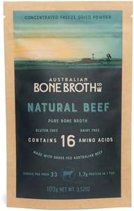 ABBCo Natural Beef Bone Broth Powder - Gluten Free, Soy Free, Dairy Free Concentrated Beef Broth with 16 Key Amino Acids - Ideal Base Beef Protein For Customized Flavors, Instant Beverage