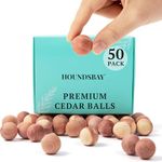 50 Cedar Balls for Clothes - Fresh Cedar Smell for Closets and Drawers - Protection for Clothes - Cedar Closet Freshener & Protects Clothes - Wood Block for Clothes, Closet and Drawer