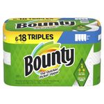 Bounty Select-A-Size Paper Towels, Triple Rolls, White, 135 Sheets Per Roll, 6 Count