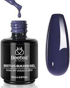 Beetles Builder Gel for Nails-Indigo Nocturne 0.5 oz 8 in 1 Nail Thickening Strengthening Building Apex for Beginner DIY Salon at Home, Deep Blue Builder Nail Gel, UV & LED Lamp Needed