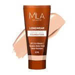 MILA BEAUTÉ Longwear Weightless Foundation | SPF 15 & Vitamin E | Flawless Matte Finish | Liquid Foundation | Shade - (102 Ivory, 30ml)