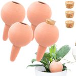 Eusbon Clay Watering Globes for Indoor Plants, 400ml Self-Watering Devices for Garden, 4PCS