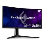 ViewSonic Elite XG341C-2K 34 Inch 1440p Curved Gaming Monitor with 1ms, 200Hz, Mini LED, HDMI 2.1, DisplayPort, and USB C for Esports, Black