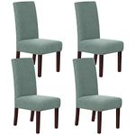 H.VERSAILTEX Stretch Dining Chair Covers Set of 4 Chair Covers for Dining Room Parsons Chair Slipcover Chair Protectors Covers Dining, Feature Textured Checked Jacquard Fabric, Sage