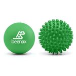 Beenax Lacrosse & Hard Spiky Massage Ball Set - Trigger Point, Myofascial Release, Plantar Fasciitis, Deep Tissue, Muscle Relief, Yoga, Pilates, Physio, Rehab - Relieve Stress and Relax Tight Muscle