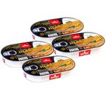 Banga Canned Food | Fish Cod Liver, Salmon, Sprats and Mackeral | Easy Open Pull Ring | Ready Meals | Latvian Origin Delicious food (Canned Smoked Atlantic Herring Fillet in Oil 170g, 4 Pack)