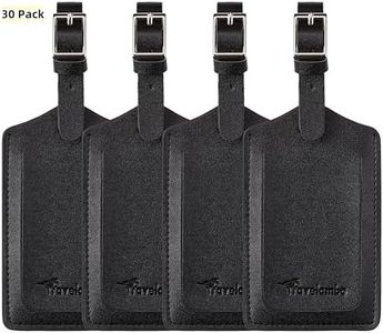 Travelambo 30 Pack Leather Luggage Tags for Suitcases Travel Tags, Black