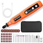Mini Cordless Rotary Tool Kit, Mini Drill Machine with 5 Speeds and USB Charging with 58 Accessories, 3.7V Power Rotary Tool for Sanding, Polishing, Drilling, Etching, Engraving, Carving, DIY Crafts