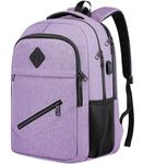 BIKROD Backpack for Girls Women, School Backpack for Teen Boys, Lightweight Casual High School Bookbag, Daily-use Travel Laptop Backpack with USB Charging Port Fits 15.6 Inch Notebook, Purple