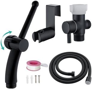 BARROCK Advanced Handheld Bidet Sprayer Set for Toilet, Bathroom Ergonomic Jet Bidet Spray Attachment Kit for Muslim Shower, Feminine Hygiene, Bathing Pets and Washing Baby Cloth Diaper, Matte Black