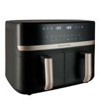 Russell Hobbs Dual Air Fryer 9L Rapid Airfryer [Dual Basket/Zone, Low-Noise, 9 Programs] satisfry (Dishwasher safe drawers, Max 200℃, Oil Free Cooking, Roast, Bake, Grill, Keep warm) 27680