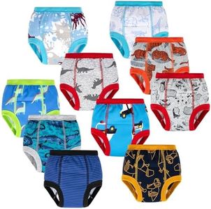 BIG ELEPHANT 10-Pack Baby Potty Training Underwear, Soft 100% Cotton Absorbent Training Pants for Boys & Girls, 2T