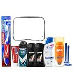 Men Travel Toiletries and Holiday Essentials for Men: Travel Size Toiletries – Plane Travel Essentials Travel Must Haves, Travel Kit Travel Essentials Toiletries (Mens Essentials + Razor)