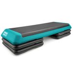 Core Balance Aerobic Step, Large Professional Exercise Stepper, 3 Level Height Adjustable Fitness Platform, L109cm x W41cm x H10/15/20cm (Teal)