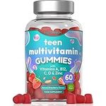 Multivitamins for Teens | 60 Vegan Gummies | 14 Essential Nutrients | with Vitamin A, B12, C, D & Zinc | Natural Strawberry Flavour | by Horbaach