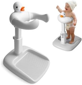 Baby Bath with Shower Stand Support - Adjustable Toddler Shower Tower with Anti-Pinch & Anti-Slip Design, Baby Bathtub Stand for Infants 6-36 Months, Ideal Gift for Newborns，Light Gray