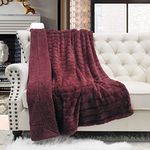 Home Soft Things Super Mink Faux Fur Throw, 50'' x 60", Tawny Port, Luxurious Fluffy Cozy Elegant Throw with Sherpa Backing Fuzzy Throw for Couch Living Room Bedroom Home Décor