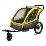 Schwinn Willow River Double Trailer with Stroller Kit, Yellow/Black