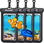 Hiearcool Waterproof Phone Pouch for iPhone, Waterproof Cell Phone Pouch, Phone Water Protector Pouch Waterproof Phone Bag Travel Essentials Cruise Accessories Must Haves-4Pack Black