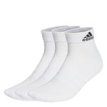 adidas Unisex Cushioned Sportswear 3 Pairs Ankle Socks, White/Black, M