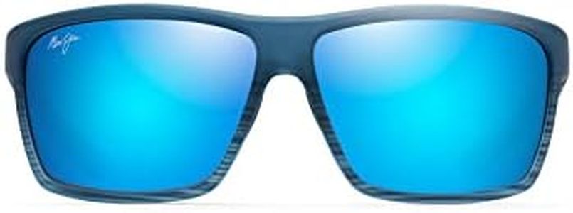 Maui Jim Men's Alenuihaha Polarised Sunglasses, Blue Black Stripe/Blue Hawaii, 65 mm