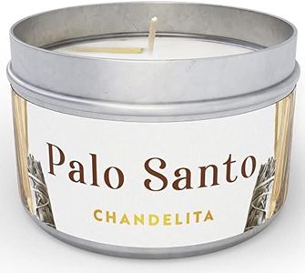 Chandelita Vela Aromática de Palo Santo para Purificar la Energia, y Limpiar Espiritualmente, con Cera de Soja para Relajación, Meditación y Sanación de Chakras o como Decoración para el Hogar