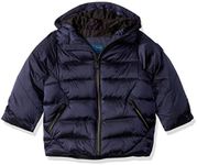 Perry Ellis Boys' Iridescent Puffer Jacket, Navy, 7